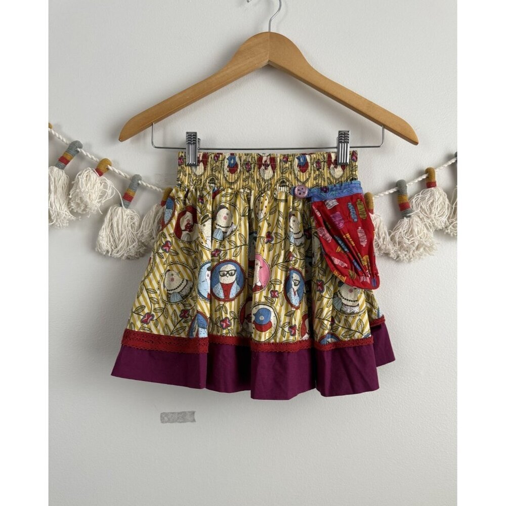 Matilda Jane By Numbers Self Portrait Twirl Printed Bird Novelty Skirt Girls 6